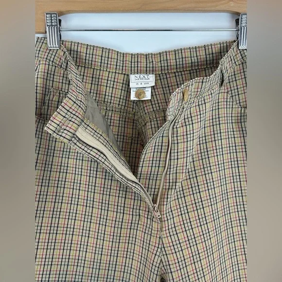 Vintage Pant Next Ladieswear high Waisted Plaid Wool Blend Ankle Trouser 8 Tall - Picture 4 of 7